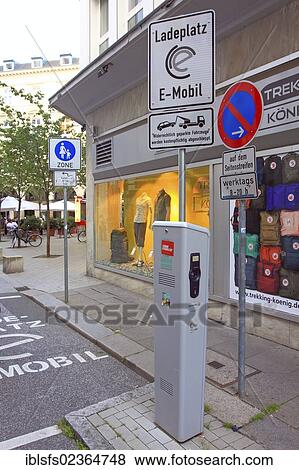 "Charging station for electric vehicles in the city centre, Hamburg, Germany, Europe" View Large Photo Image Stock Photo - "Charging station for electric vehicles in the city centre, Hamburg, Germany, Europe". Fotosearch