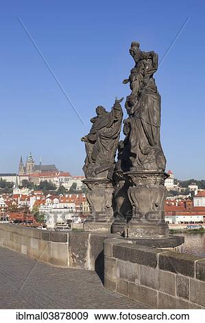 "Charles Bridge, Hradcany, Castle District at the back, Prague, Bohemia, Czech Republic, Europe" View Large Photo Image Stock Photo - "Charles Bridge, Hradcany, Castle District at the back, Prague, Bohemia, Czech Republic, Europe". Fotosearch