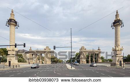 Stock Image - "Charlottenburg Gate, decorative building, from 1908, at the eastern exit of the then independent city of Charlottenburg, Berlin, Germany, Europe". Fotosearch