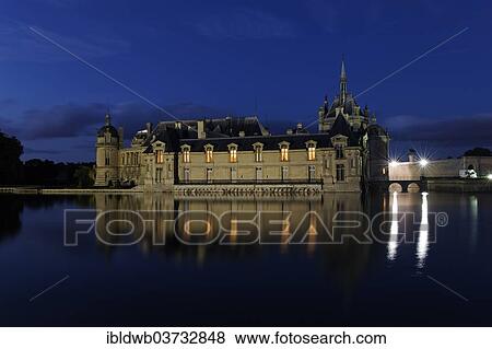 "Chateau de Chantilly at night, Chantilly, Departement Oise, Picardie, France, Europe" View Large Photo Image Stock Photo - "Chateau de Chantilly at night, Chantilly, Departement Oise, Picardie, France, Europe". Fotosearch