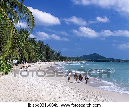 "Chaweng Beach, tourists strolling on the beach, Gulf of Thailand, Ko Samui, Southern Thailand, Thailand, Asia" View Large Photo Image Stock Photography - "Chaweng Beach, tourists strolling on the beach, Gulf of Thailand, Ko Samui, Southern Thailand, Thailand, Asia". Fotosearch