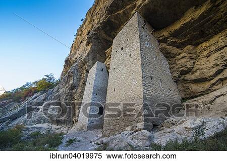 "Chechen watchtowers under overhanging cliff on the Argun river, near Itum Kale, Chechnya, Caucasus, Russia, Europe" View Large Photo Image Stock Photography - "Chechen watchtowers under overhanging cliff on the Argun river, near Itum Kale, Chechnya, Caucasus, Russia, Europe". Fotosearch