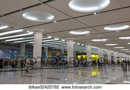 Check-in hall, Emirates Airlines, Dubai International Airport, United Arab Emirates, Middle East, Asia View Large Photo Image Stock Image - Check-in hall, Emirates Airlines, Dubai International Airport, United Arab Emirates, Middle East, Asia. Fotosearch