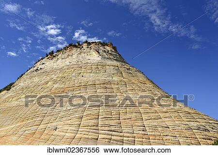 Stock Photograph - "Checkerboard Mesa Table Mountain, Zion National Park, Utah, United States of America, USA". Fotosearch