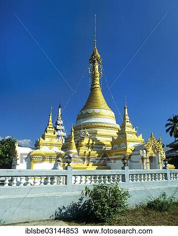 "Chedi of Wat Chong Klang Temple, Mae Hong Son, Northern Thailand, Thailand, Asia" View Large Photo Image Stock Image - "Chedi of Wat Chong Klang Temple, Mae Hong Son, Northern Thailand, Thailand, Asia". Fotosearch