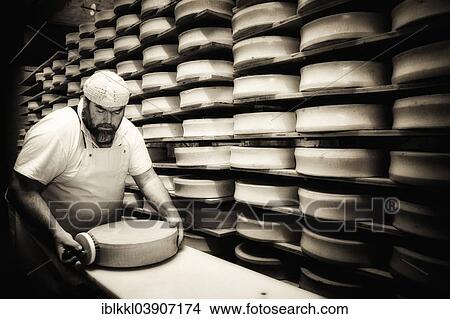 "Cheese maker brushing a cheese wheel, Mindelheim, Unterallgau district, Bavaria, Germany, Europe" View Large Photo Image Picture - "Cheese maker brushing a cheese wheel, Mindelheim, Unterallgau district, Bavaria, Germany, Europe". Fotosearch