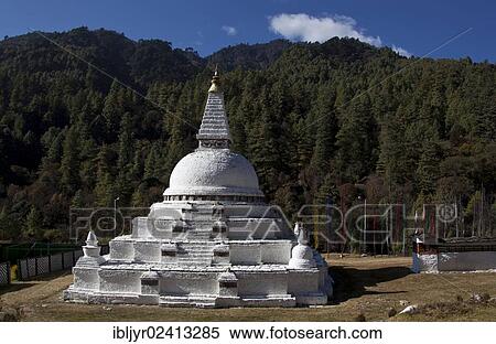 Chendebji Chorten, Trongsa, Bhutan, Asia View Large Photo Image Stock Photography - Chendebji Chorten, Trongsa, Bhutan, Asia. Fotosearch