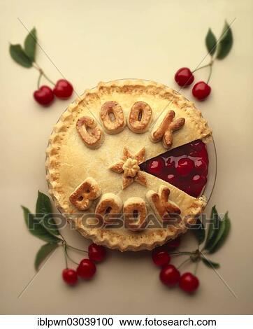 "Cherry pie with """"Cook Book"""" written on it in pastry" View Large Photo Image Stock Image - "Cherry pie with """"Cook Book"""" written on it in pastry". Fotosearch