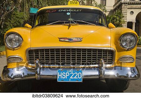 Picture - "Chevrolet, classic car parked in the streets of Havana, Havana, Cuba, North America". Fotosearch