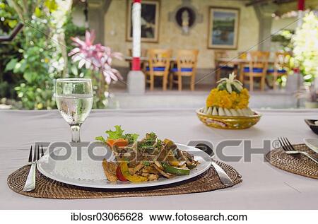 "Chicken with cashew nuts and rice, in a cafe in Ubud, Ubud, Bali, Indonesia, Asia" View Large Photo Image Stock Photo - "Chicken with cashew nuts and rice, in a cafe in Ubud, Ubud, Bali, Indonesia, Asia". Fotosearch