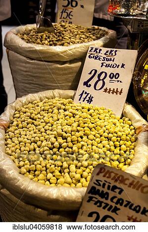 Stock Photo - "Chickpeas, Spice Bazaar, Istanbul, Turkey, Asia". Fotosearch