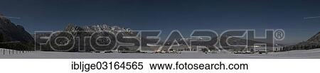 Stock Photography - "Chiemgau Alps on a full moon night, Inzell, Bavaria, Germany, Europe". Fotosearch