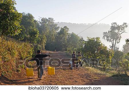 "Children fetching water, Kalaw, Shan State, Myanmar, Burma, Asia" View Large Photo Image Stock Photography - "Children fetching water, Kalaw, Shan State, Myanmar, Burma, Asia". Fotosearch