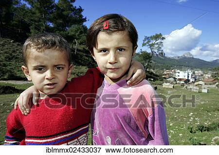 Stock Photo - "Children from a mountain village in Anatolia, Turkey, Asia". Fotosearch