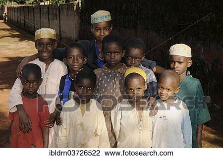 Stock Image - "Children from the village of Idool, Idool, Adamawa Region, Cameroon, Africa". Fotosearch