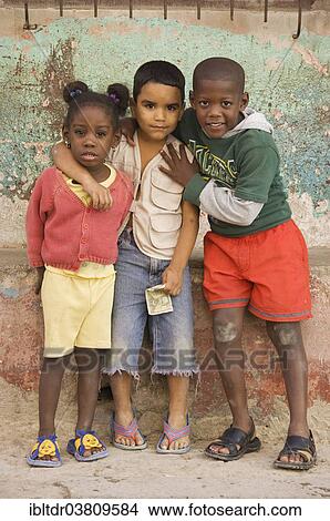 Picture - "Children, Havana, Cuba, North America". Fotosearch