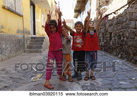 Stock Photography - "Children in the historic centre, Diyarbakir, Southeastern Anatolia, Anatolia, Turkey, Asia". Fotosearch
