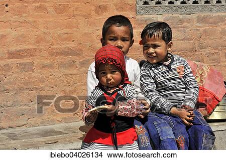 "Children of Nepal, Kathmandu, Nepal, Asia" View Large Photo Image Picture - "Children of Nepal, Kathmandu, Nepal, Asia". Fotosearch