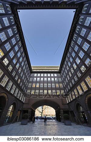 "Chilehaus, Chile House, an old office building, courtyard, Kontorhaus quarter, Hamburg, Hamburg, Germany, Europe" View Large Photo Image Stock Photograph - "Chilehaus, Chile House, an old office building, courtyard, Kontorhaus quarter, Hamburg, Hamburg, Germany, Europe". Fotosearch
