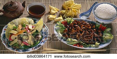 "Chinese cuisine, bamboo shoots, pickled mushrooms, sweet and sour pork, rice, tea, bamboo chopsticks" View Large Photo Image Stock Image - "Chinese cuisine, bamboo shoots, pickled mushrooms, sweet and sour pork, rice, tea, bamboo chopsticks". Fotosearch