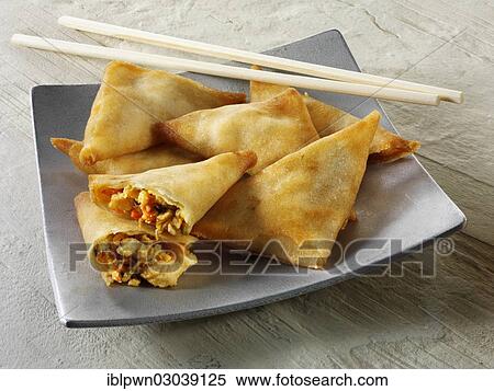 Chinese samosas View Large Photo Image Stock Photography - Chinese samosas. Fotosearch