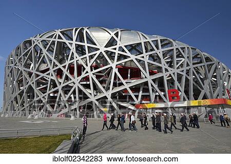 "Chinese tour group in front of Beijing Olympic Stadium, National Stadium, Bird's Nest, Olympic Green Olympic Park, Beijing, China, Asia" View Large Photo Image Stock Image - "Chinese tour group in front of Beijing Olympic Stadium, National Stadium, Bird's Nest, Olympic Green Olympic Park, Beijing, China, Asia". Fotosearch