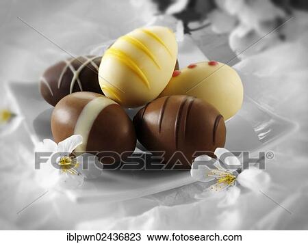 Chocolate Easter eggs View Large Photo Image Stock Image - Chocolate Easter eggs. Fotosearch