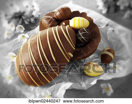 Chocolate Easter eggs View Large Photo Image Stock Photo - Chocolate Easter eggs. Fotosearch