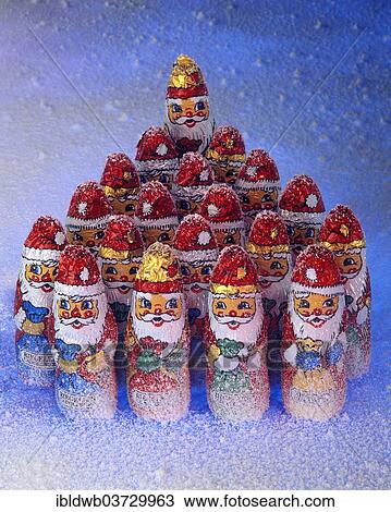 Chocolate santas View Large Photo Image Stock Image - Chocolate santas. Fotosearch