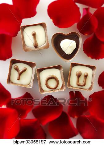 "Chocolates forming the words """"I love you""""" View Large Photo Image Stock Photo - "Chocolates forming the words """"I love you""""". Fotosearch
