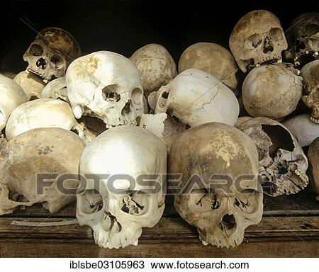 "Choeung Ek, Killing Fields, pagoda for the 17000 victims of the Pol Pot regime, skulls, Choeung Ek, Phnom Penh, Phnom Penh Province, Cambodia, Asia" View Large Photo Image Stock Image - "Choeung Ek, Killing Fields, pagoda for the 17000 victims of the Pol Pot regime, skulls, Choeung Ek, Phnom Penh, Phnom Penh Province, Cambodia, Asia". Fotosearch