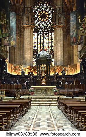Stock Photograph - "Choir and altar, Milan Cathedral, Milan, Lombardy, Italy, Europe". Fotosearch