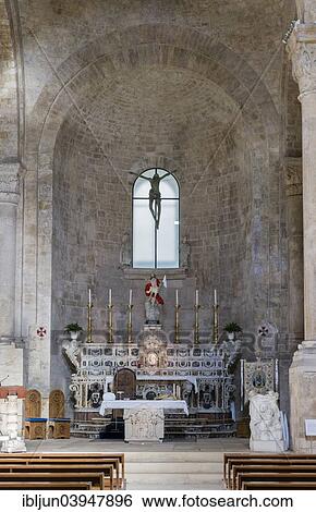 Stock Photograph - "Choir, apse, Romanesque Old Cathedral, 12 - 13th century, Molfetta, Bari, Apulia Province, Italy, Europe". Fotosearch