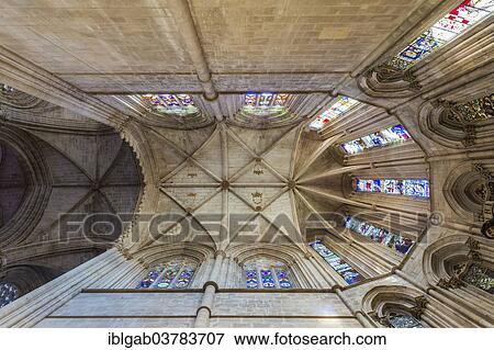 Stock Photo - "Choir ceiling, Dominican abbey Batalha Monastery, Unesco World Heritage Site, Batalha, Leiria district, Portugal, Europe". Fotosearch