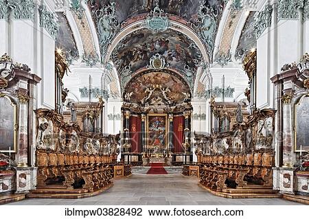 "Choir, choir stalls and interior of the baroque Catholic Cathedral of St. Gallen, St. Gallen, Canton of St. Gallen, Switzerland, Europe" View Large Photo Image Stock Image - "Choir, choir stalls and interior of the baroque Catholic Cathedral of St. Gallen, St. Gallen, Canton of St. Gallen, Switzerland, Europe". Fotosearch