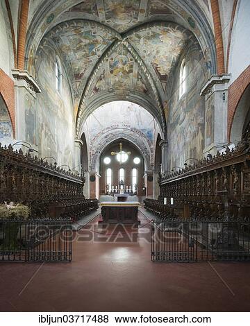"Choir stalls and choir of the Gothic Chiaravalle Abbey, Abbazia Chiaravalle Milanese, Rogoredo, Milan, Lombardy, Italy, Europe" View Large Photo Image Stock Photo - "Choir stalls and choir of the Gothic Chiaravalle Abbey, Abbazia Chiaravalle Milanese, Rogoredo, Milan, Lombardy, Italy, Europe". Fotosearch