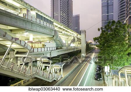 Stock Image - "Chong Nonsi BTS station, Skytrain, Bangkok, Thailand, Asia". Fotosearch
