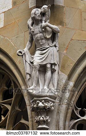 "Christ as the Good Shepherd with the lamb on his shoulders, sculpture at the St. James's Church, Kirchplatz, Rothenburg ob der Tauber, Middle Franconia, Bavaria, Germany, Europe" View Large Photo Image Stock Image - "Christ as the Good Shepherd with the lamb on his shoulders, sculpture at the St. James's Church, Kirchplatz, Rothenburg ob der Tauber, Middle Franconia, Bavaria, Germany, Europe". Fotosearch
