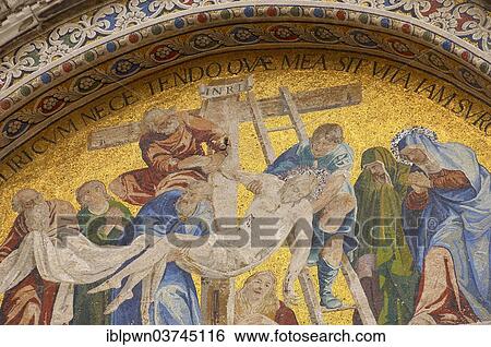 "Christ Being Removed from the Cross, mosaic, St Mark's Basilica, Venice, Veneto, Italy, Europe" View Large Photo Image Stock Photograph - "Christ Being Removed from the Cross, mosaic, St Mark's Basilica, Venice, Veneto, Italy, Europe". Fotosearch