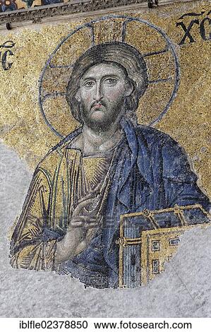 "Christ Pantocrator, image of Jesus Christ, Deesis mosaic in the southern gallery, Hagia Sophia, Ayasofya, interior view, UNESCO World Heritage Site, Istanbul, Turkey, Europe, Asia" View Large Photo Image Stock Image - "Christ Pantocrator, image of Jesus Christ, Deesis mosaic in the southern gallery, Hagia Sophia, Ayasofya, interior view, UNESCO World Heritage Site, Istanbul, Turkey, Europe, Asia". Fotosearch
