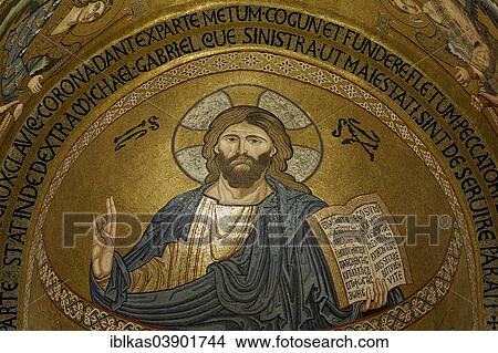 "Christ Pantocrator, Mosaic, Cappella Palatina, Palatine Chapel, Palazzo dei Norman or Norman Palace, Palermo, Sicily, Italy, Europe" View Large Photo Image Picture - "Christ Pantocrator, Mosaic, Cappella Palatina, Palatine Chapel, Palazzo dei Norman or Norman Palace, Palermo, Sicily, Italy, Europe". Fotosearch