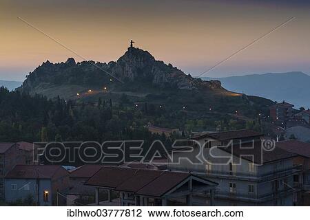 "Christ statue on a rock above the town of Cesaro, Sicily, Italy, Europe" View Large Photo Image Stock Image - "Christ statue on a rock above the town of Cesaro, Sicily, Italy, Europe". Fotosearch