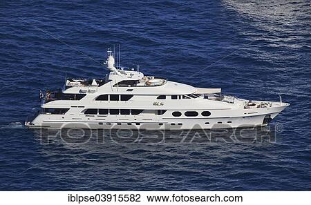Stock Image - "Christensen Shipyards motor yacht Lady Joy, length 47. 85 meters, built in 2007". Fotosearch
