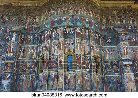 Stock Photograph - "Christian wall painting, Sucevita Monastery, UNESCO World Heritage Site, Bucovina, Romania, Europe". Fotosearch
