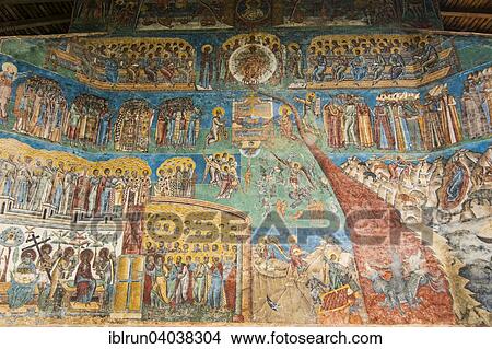 "Christian wall painting, Voronet Monastery, UNESCO World Heritage Site, Bucovina, Romania, Europe" View Large Photo Image Picture - "Christian wall painting, Voronet Monastery, UNESCO World Heritage Site, Bucovina, Romania, Europe". Fotosearch