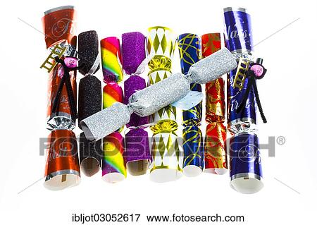 "Christmas crackers, party poppers" View Large Photo Image Stock Photo - "Christmas crackers, party poppers". Fotosearch
