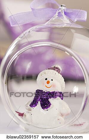 Stock Photo - Christmas decoration with a snowman. Fotosearch