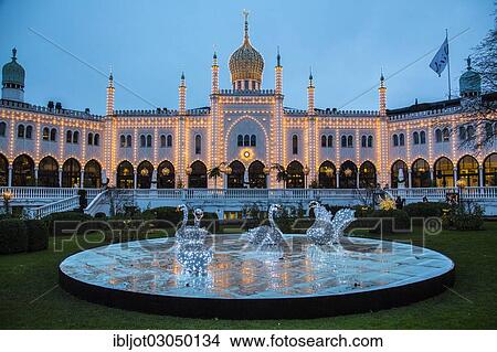 "Christmas decorations in the Tivoli Gardens amusement park, city centre, Kopenhagenop, Denmark, Europe" View Large Photo Image Picture - "Christmas decorations in the Tivoli Gardens amusement park, city centre, Kopenhagenop, Denmark, Europe". Fotosearch