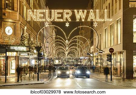 Stock Photo - "Christmas lights, Neuerwall, Hamburg Neustadt, Hamburg, Hamburg, Germany, Europe". Fotosearch