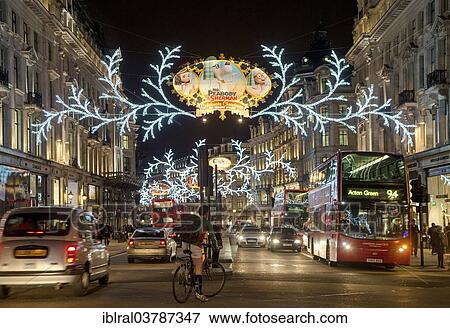 Stock Photo - "Christmas lights, Regent Street, London, England, United Kingdom, Europe". Fotosearch